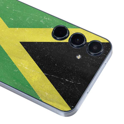 Jamaica Flag Distressed Galaxy A55 5G Skin